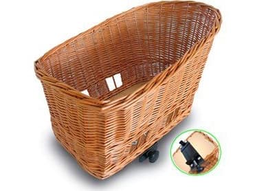 Basil PASJA bakre transportkorg för husdjur 50cm SENNA system klämmanordning, rotting lackad natur (BAS-54017)