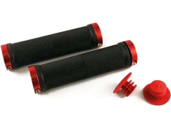 Clarks Handlebar grips CLARK'S CLO201 LOCK-ON black buckles red anodized aluminum