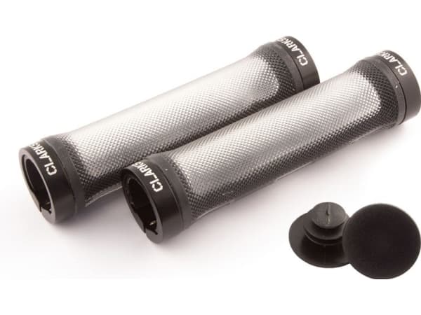 Clarks CLARK'S CLO-309T LOCK-ON styrehåndtak 130 mm svarte og gjennomsiktige aluminiumsspenner