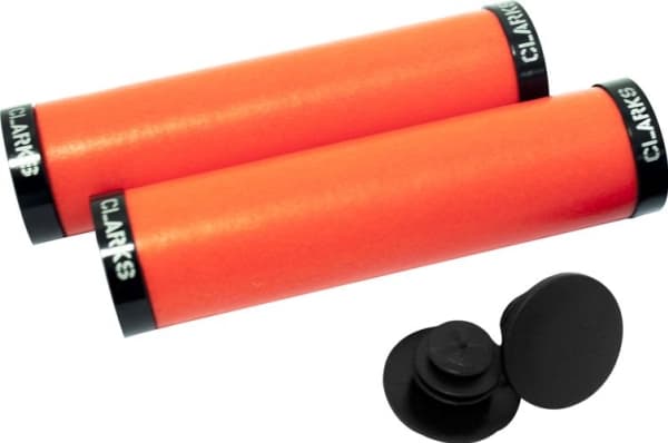 Clarks CLARK'S CS-001 LOCK-ON handlebar grips with red silicone aluminum buckles