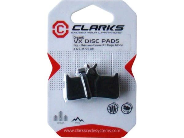 Clarks SHIMANO HOPE bremseklosser (Shimano XT 755-756, M775, Hope Mono 4, 5) organisk boks 20 par