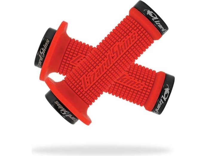 LIZARD SKINS MINI MACHINE LOCK-ON handlebar grips buckles black 105mm red