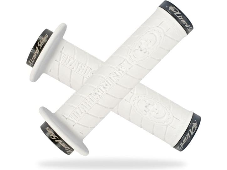 LIZARD SKINS. Steering wheel grips LOGO FLANGE LOCK-ON buckles black 120mm white