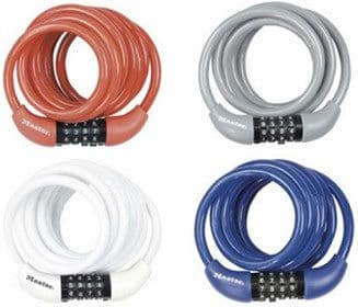 MASTER LOCK 8221EURDPROCOL, Kabellås, Blå, Grå, Rød, Hvit, Stål, Stål, Vinyl, Stål