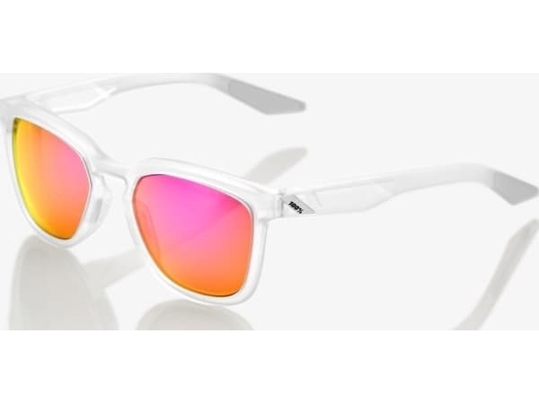 100% Okulary Hudson Matte Translucent Crystal Clear Purple Multilayer Mirror Lens