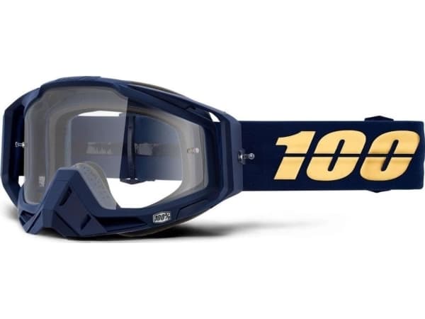 100% Goggles 100% RACECRAFT BAKKEN (Transparent Anti-Fog Glass + 10 Skidding) (NEW)