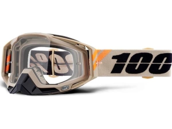 100% Goggles 100% RACECRAFT POLIET (Anti-Fog Transparent Glass + 10 Skidding) (NEW)