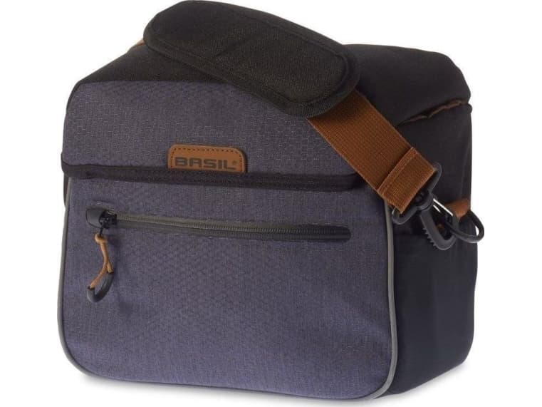 BASIL BASIL MILES HANDLEBAR BAG KF 6L handlebar bag waterproof, navy blue + Mounting plate for BASIL KLICKFIX ADAPTER basket Handlebar detachable sys