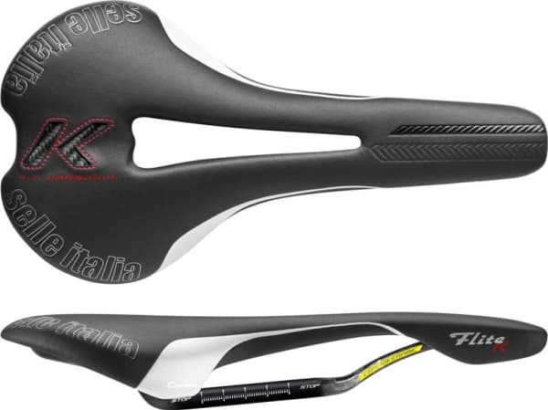 SELLE ITALIA Saddle FLITE KIT CARBONIO FLOW L (id match - L2) Carbon/Keramic 7x9, Fibra-tek 170g Black (SIT-017A701ICA006)