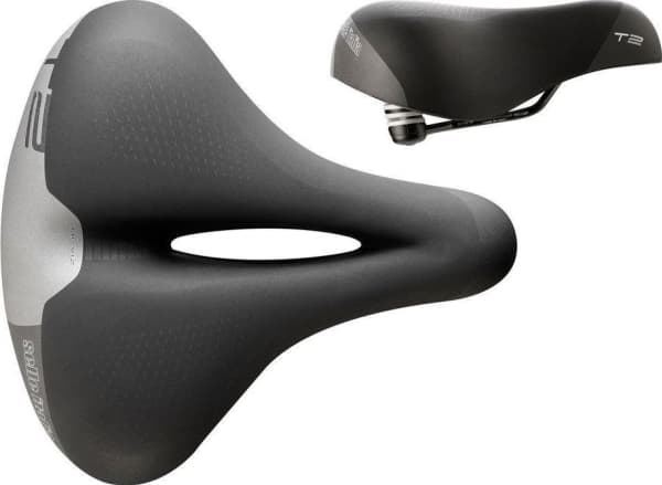 Selle Italia Siodło SELLE ITALIA TOURING T 2 FLOW S (ID match - L2) Fec Alloy 7x9, soft-tek, sort (NY)