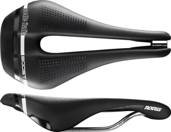 Selle Italia Siodło SELLE ITALIA NOVUS BOOST SUPERFLOW S (ID match - S3) ti 316 tube 7, fibra-tek, sort (NY)