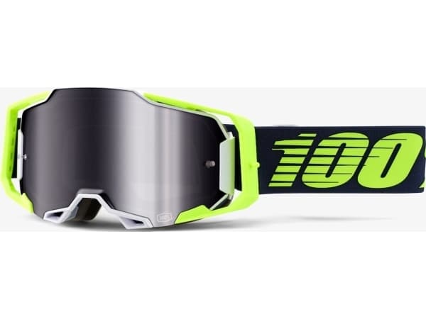 100 % Goggles 100 % ARMEGA Googgle DEKER Mirros Silver Lens (Szyba Srebrna Lustrzana, LT 25%+/-5%) (NY)