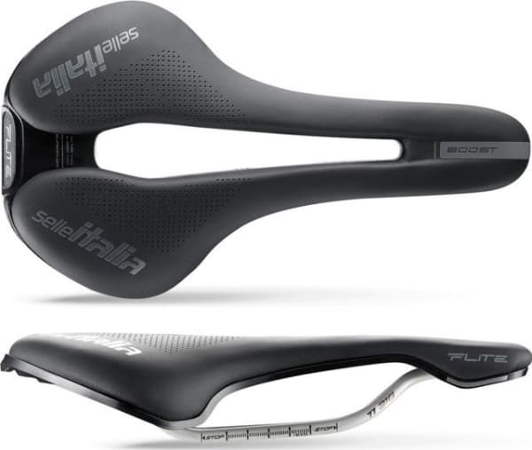 SELLE ITALIA Saddle SELLE ITALIA FLITE BOOST SUPERFLOW S (id match - S3) TI 316 Tube 7, fiber-tek, black (NEW)