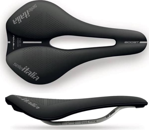 SELLE ITALIA Saddle SELLE ITALIA NOVUS EVO BOOST SUPERFLOW L (id match - L3) TI 316 tube 7, fiber-tek, black (NEW)