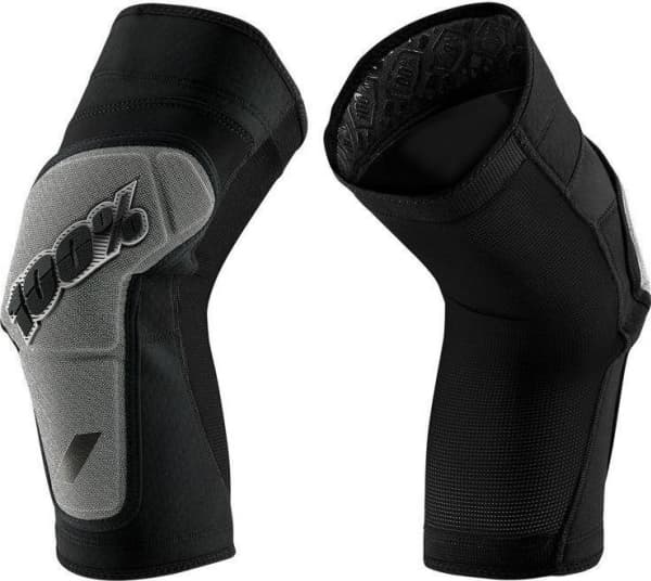 100 % Knebeskyttere 100 % RIDECAMP Knee Guard sort grå str. XL (NY)