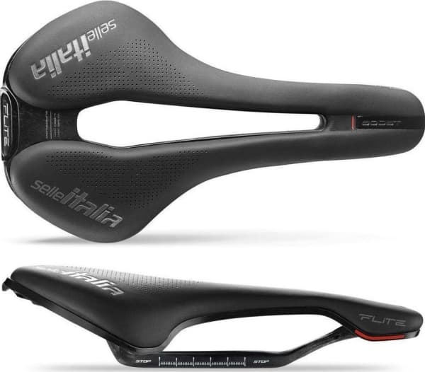 Selle Italia Siodło SELLE ITALIA FLITE BOOST SUPERFLOW KIT CARBONIO S (id match - S3) carbon +10mm 7x9, fibra-tek, svart (NEW)