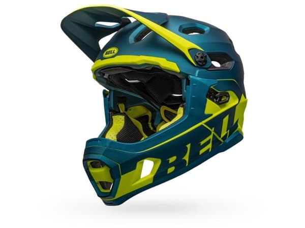 Bell Helmets Super DH MIPS, Integral, Mountainbikehjälm, S, Gjuten, Expanderad polystyren, Polykarbonat, Blå, Lime