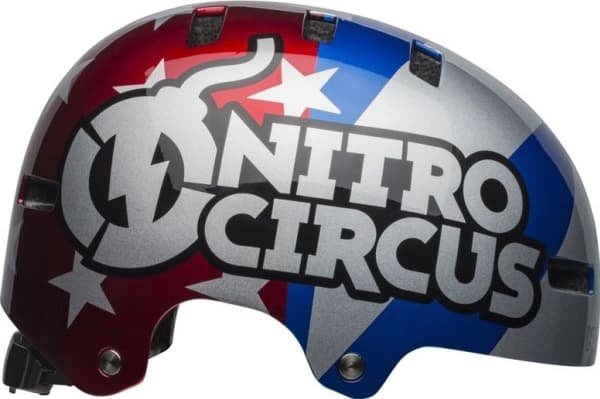 BELL BMX Helmet Local Nitro Circus Gloss Silver Blue Red L (59-61.5 cm) (BEL-70994)