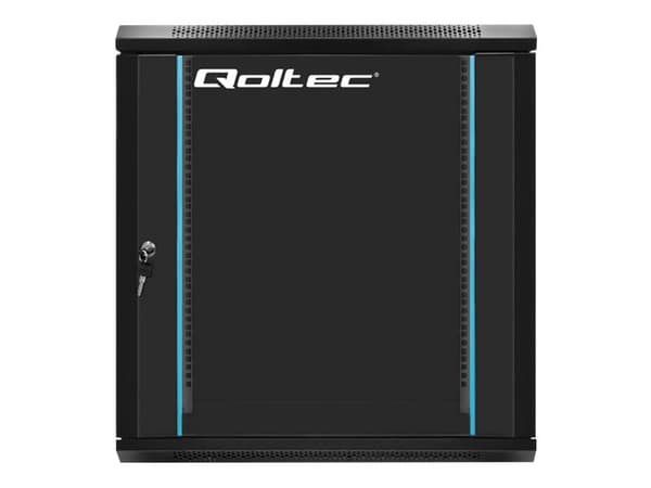 Qoltec - Rack skåp - svart - 12U - 19"