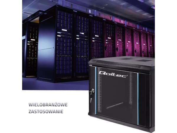 Qoltec - Rack skåp - svart - 9U - 19"