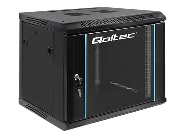 Qoltec - Rack skåp - svart - 9U - 19"