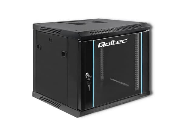 Qoltec - Rack skap - svart - 9U - 19"