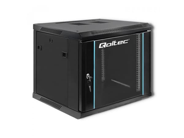 Qoltec - Rack skap - svart - 9U - 19"