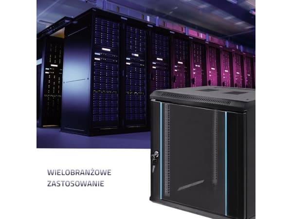 Qoltec - Rack skåp - svart - 12U - 19"
