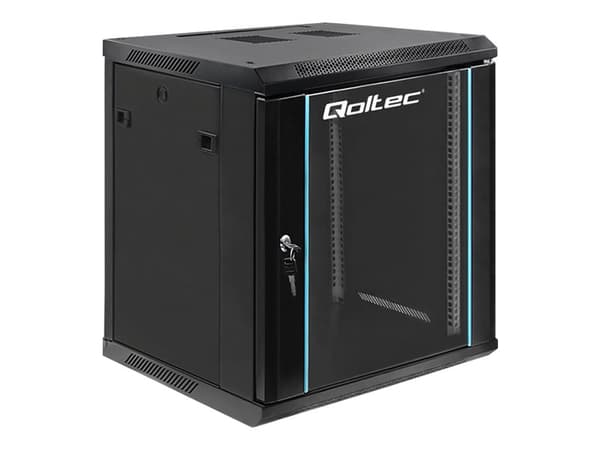Qoltec - Rack skåp - svart - 12U - 19"