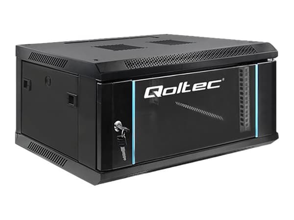 Qoltec - Rack skåp - svart - 4U - 19"