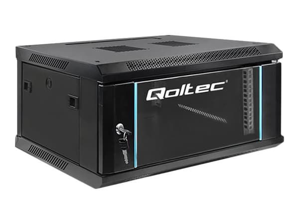 Qoltec - Rack skåp - svart - 4U - 19"