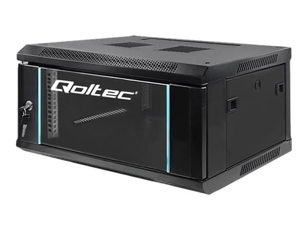 Qoltec - Rack skåp - svart - 4U - 19"