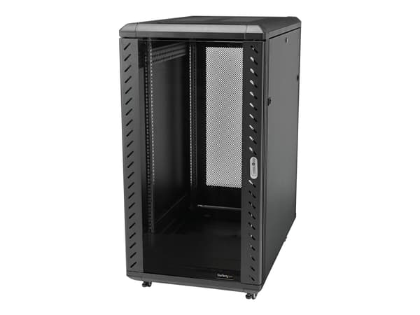 StarTech.com 32U 19" Server Rack Cabinet, Adjustable Depth 6-32 inch, Lockable 4-Post Network/Data/AV Equipment Rack Enclosure w/ Glass Door & Caster