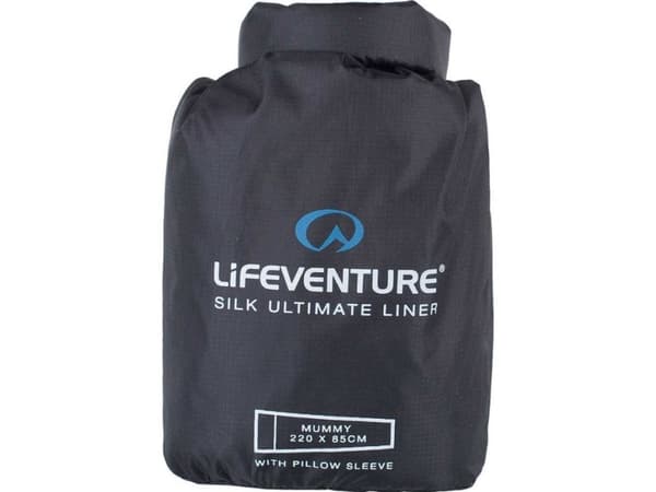 Lifeventure Silk Ultimate Sleeping Bag Liner, Mummy, Black