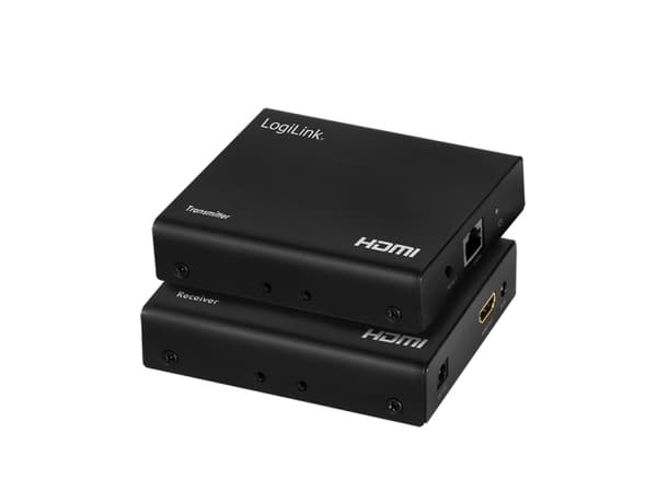 LogiLink HD0030, Sändare och mottagare för AV-utrustning, 70 m, Kabel, 3D kompatibilitet, Svart