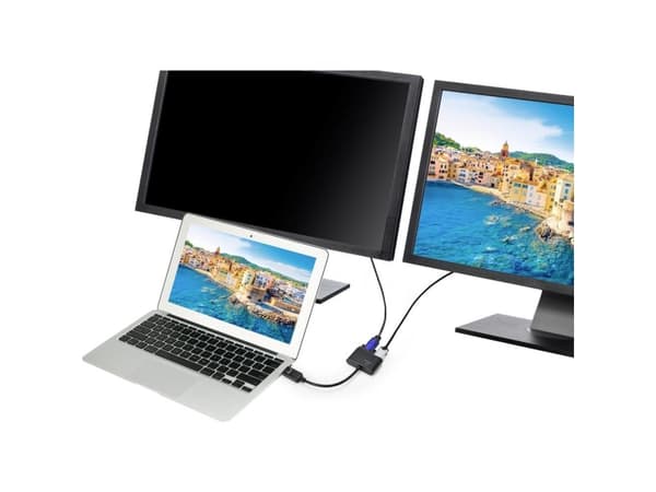 Renkforce RF-4505752, DisplayPort, 1x HDMI + 1x VGA, 3840 x 2160 piksler, Sort, 60 Hz, 1 stykker