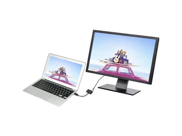 Renkforce RF-4505752, DisplayPort, 1x HDMI + 1x VGA, 3840 x 2160 piksler, Sort, 60 Hz, 1 stykker