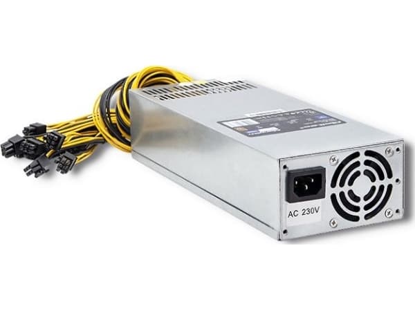 Qoltec - Strømforsyning (intern) - 80 PLUS Gold - AC 230 V - 1600 watt - sølv
