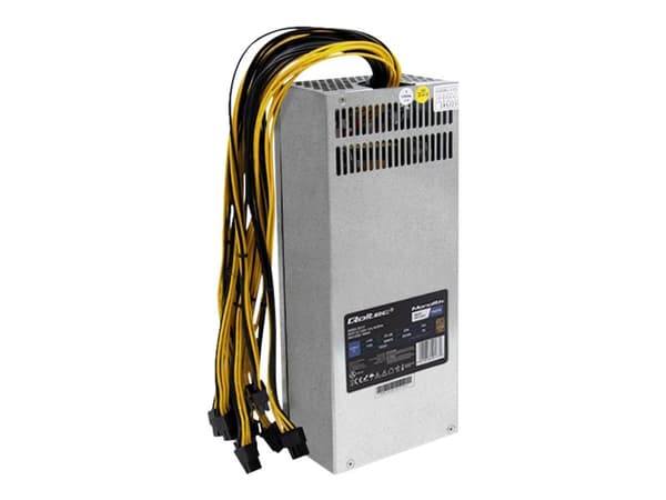 Qoltec - Strømforsyning (intern) - 80 PLUS Gold - AC 230 V - 1600 watt - sølv