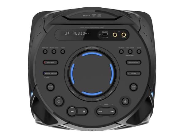 Sony MHC-V43D, Kodin mikroaudiojärjestelmä, Musta, FM, CD, CD-R, CD-RW, DVD, DVD-R, DVD-RW, 0,5 W, 349,5 mm