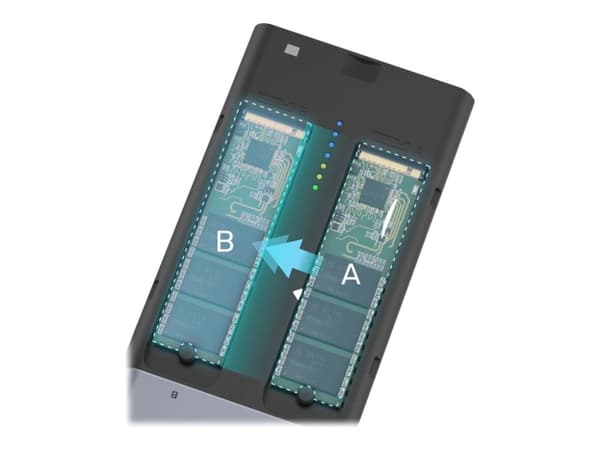 Unitek SolidForce - Förvaringslåda - M.2 - M.2 NVMe Card / PCIe 3.0 (NVMe) - USB 3.2 (Gen 2) - rymdgrå