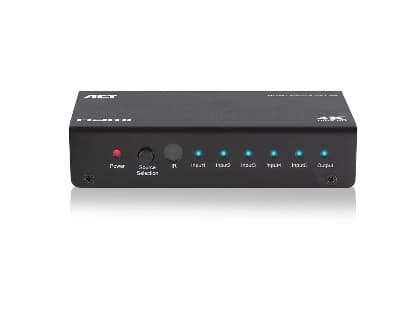 ACT 5x 1 HDMI switch, 3D and 4K support 5 X 1 HDMI SWITCH,3D/4K REMOTE (AC7840)