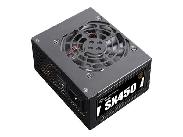 SilverStone SST-SX450-B - Strømforsyning (intern) - ATX12V 2.4/ SFX12V - 80 PLUS Bronze - AC 90-265 V - 450 Watt - aktiv PFC - sort