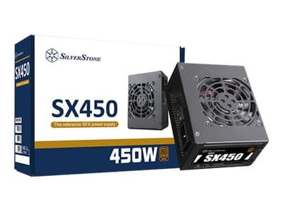 SilverStone SST-SX450-B - Strømforsyning (intern) - ATX12V 2.4/ SFX12V - 80 PLUS Bronze - AC 90-265 V - 450 Watt - aktiv PFC - sort