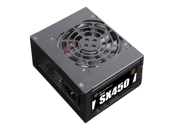 SilverStone SST-SX450-B - Strømforsyning (intern) - ATX12V 2.4/ SFX12V - 80 PLUS Bronze - AC 90-265 V - 450 Watt - aktiv PFC - sort