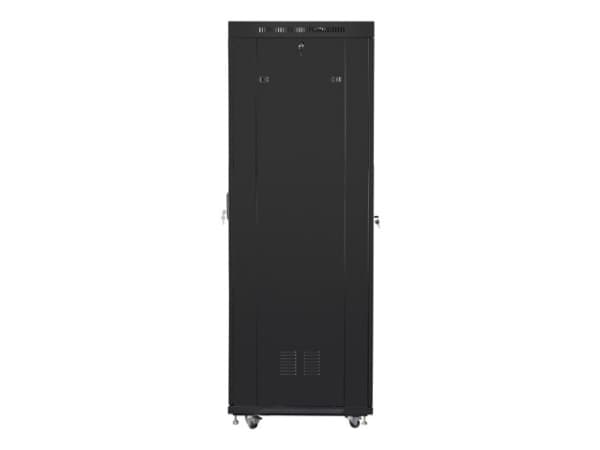 Lanberg - Rack skåp - med 4 kylfläktar, skärm - svart, RAL 9004 - 42U - 19"
