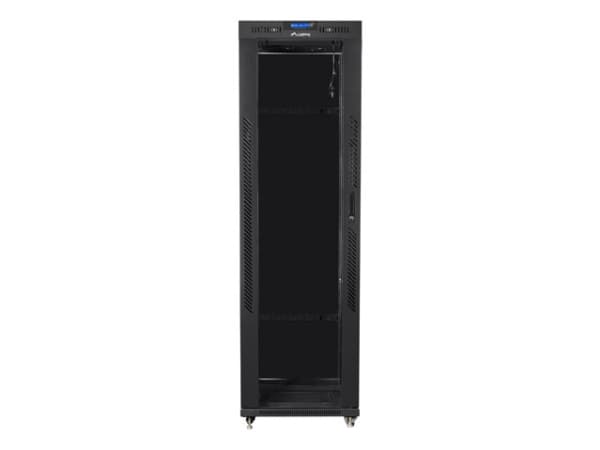 Lanberg - Rack skåp - med 4 kylfläktar, skärm - svart, RAL 9004 - 42U - 19"