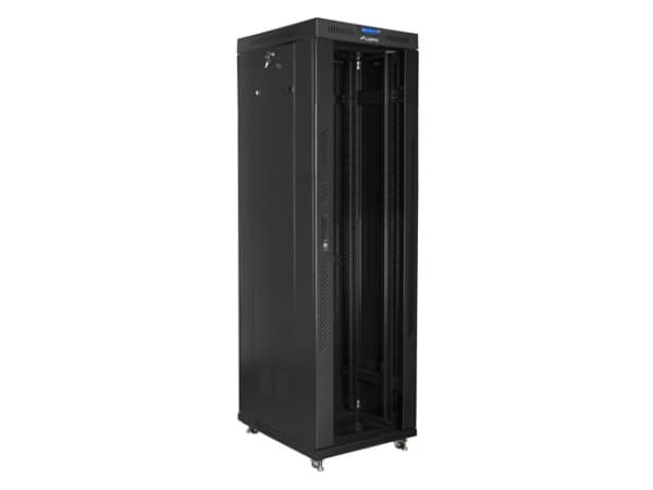 Lanberg - Rack skåp - med 4 kylfläktar, skärm - svart, RAL 9004 - 42U - 19"