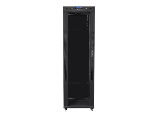 Lanberg - Rack skåp - med 4 kylfläktar, skärm - svart, RAL 9004 - 42U - 19"