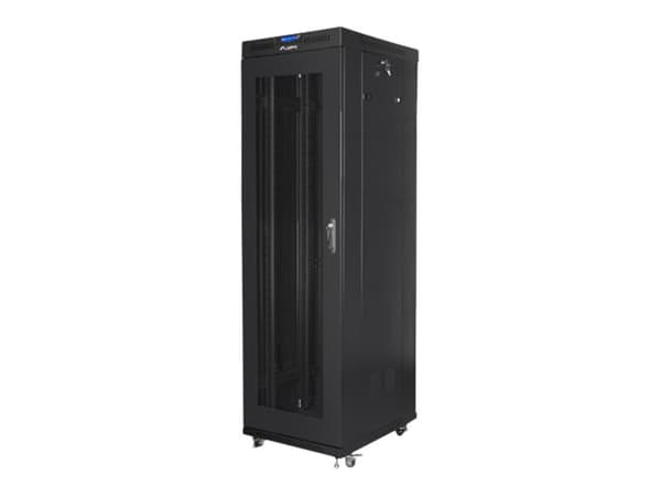 Lanberg - Rack skap - med 4 kjølevifter, display - svart, RAL 9004 - 42U - 19"